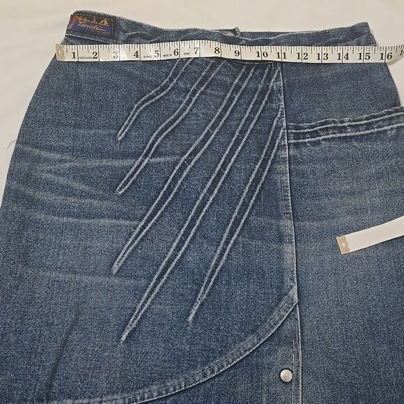 Vintage, Chic Blue Denim Pencil Skirt - Picture 2 of 8